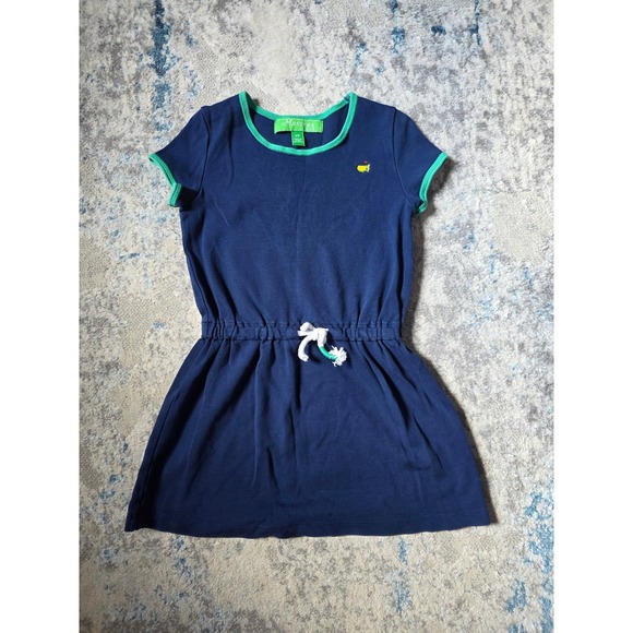 Master's Kids Golf Toddler Girls 4T Tie Waist Navy Short Sleeve Dress - Picture 1 of 4